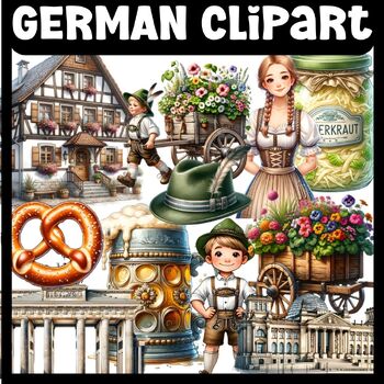 Preview of German Clipart, Realistic German Clipart, German Illustrations