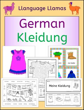 Preview of German Clothing - Kleidung - activities, games and puzzles