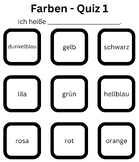 German Colors (Deutsche Farben) - Two Quizzes / Tests on C