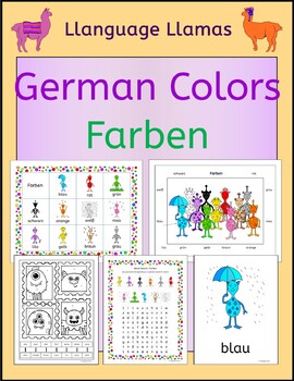Preview of German Colors - Farben - vocabulary activities and puzzles