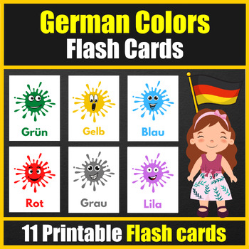 Preview of German Colors Vocabulary Flash cards