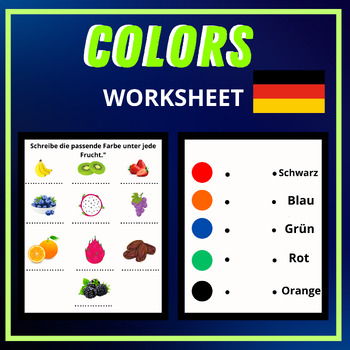 Preview of German Colors - exercises, activities,and notes for beginners,posters worksheet