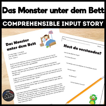 Preview of German Story & activities comprehensible Input lesson Das Monster unter dem Bett