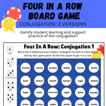 Preview of German Connect 4 / Four In A Row Board Game: Conjugation