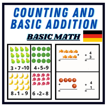 Preview of German Counting & Basic Adding - Math Basics For Kindergarten -Addition Concepts