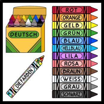 Preview of Crayons in German / German Colors (High Resolution)
