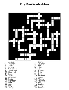 Preview of German Crossword Puzzle Bundle (15 Different Puzzles) with Answer Sheets
