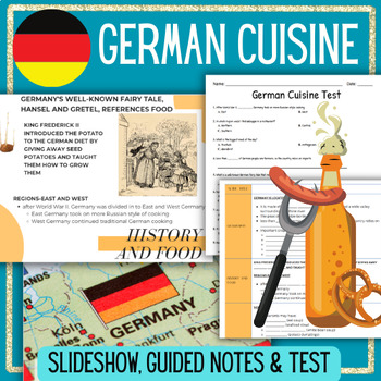 Preview of German Cuisine Food Lesson Slideshow Guided Notes w/ TEST International Food
