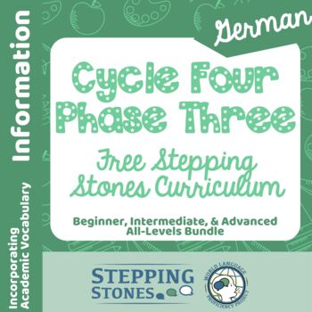 Preview of German Cycle Four Phase Three Stepping Stones Curriculum FREE Version