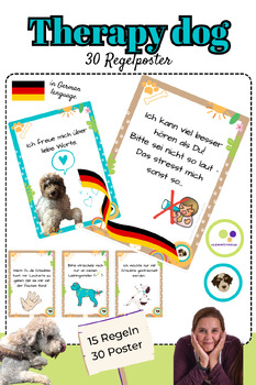 Preview of German | DaF | DAZ | therapy dog | Poster with rules for the school dog