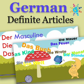 Preview of German Definite Articles & Gendered Nouns | Video Lesson, Handout, Games, Test