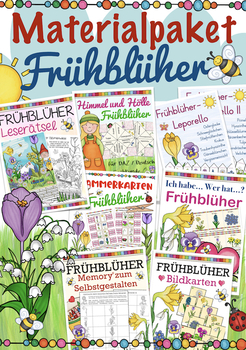 Preview of German / Deutsch Materialpaket Frühblüher / spring flowers