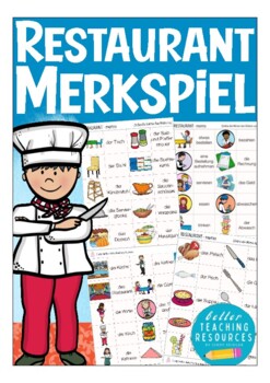 German / Deutsch memo Spiel (matching cards) - im Restaurant / Essen