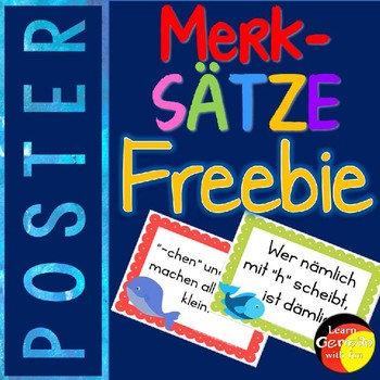 Preview of German- Deutsche Merksätze Poster- FREEBIE