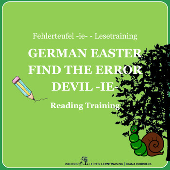 Preview of German: Easter: Error devil -ie- - Reading cards - langes ie