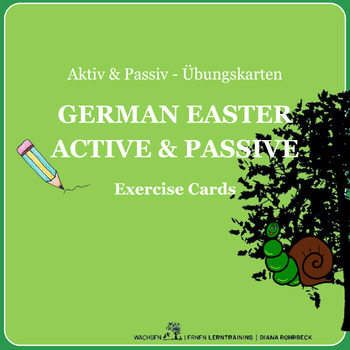 Preview of German Easter active and passive practice cards - Aktiv und Passiv