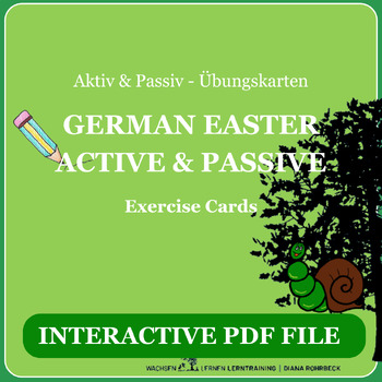 Preview of German Easter active and passive practice cards - Aktiv und Passiv Interactive
