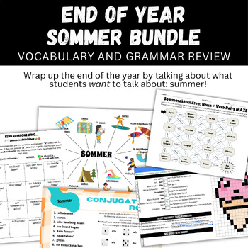 Preview of German End of Year Mini-Unit: Sommeraktivitäten (Summer activities)