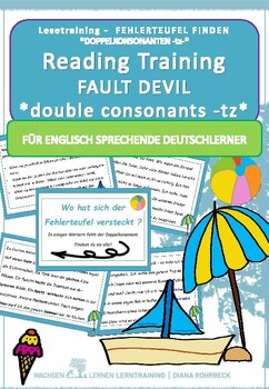 Preview of Learn German: summer error devil double consonants -tz- Doppelkonsonanten -tz