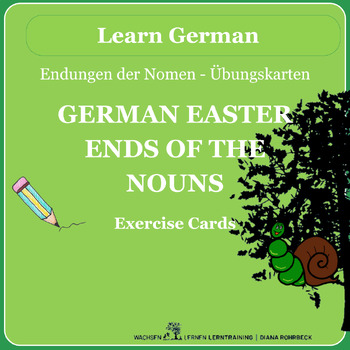 Preview of Learn German: Adjective Endings Practice Cards Easter - Adjektive