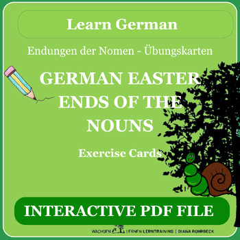 Preview of Learn German: Adjective Endings Practice Cards Easter - Adjektive Interactive