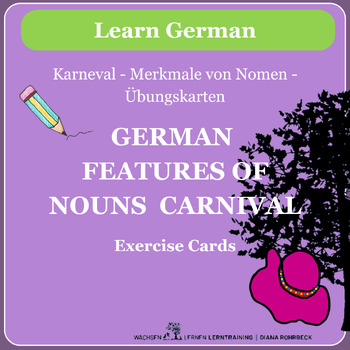 Preview of Learn German: Characteristics of nouns - Carnival exercise cards - Nomen