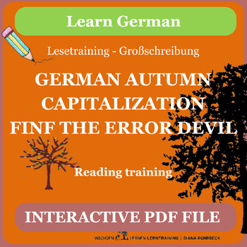 Preview of Learn German: autumn error devil capitalization - Großschreibung Interactive