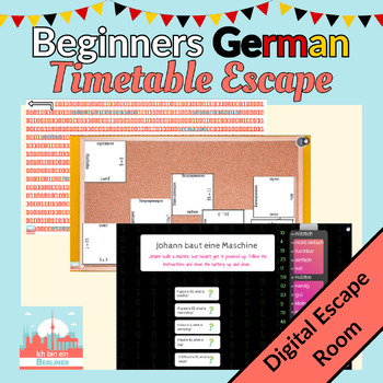 Preview of German Escape Room Der Stundenplan (timetable and subjects)
