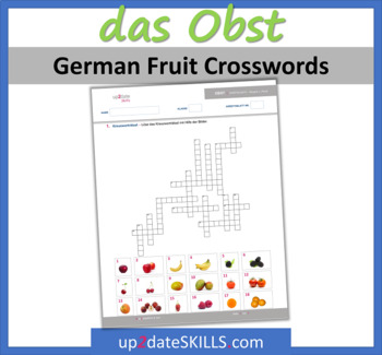 Preview of German FRUIT Crosswords – practice singular and plural nouns