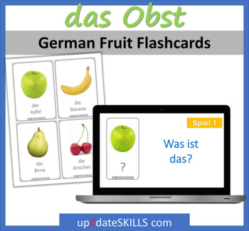 Preview of German FRUIT Flashcards – printables + digital activities