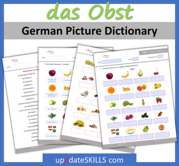 Preview of German FRUIT Picture Dictionary with digital activity