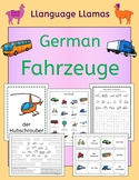German Fahrzeuge vocabulary activities puzzles, vehicles t