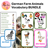 German Farm Animals Vocabulary BUNDLE with Flash Cards Gam