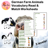 German Farm Animals Vocabulary Read and Match Worksheets i