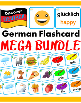 Preview of 1500+ Beginner German Vocabulary Flash Cards - GROWING BUNDLE
