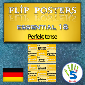 Preview of German Flip poster- Essential 18 verbs (perfekt tense)