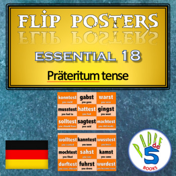 Preview of German Flip poster- Essential 18 verbs (präteritum tense)