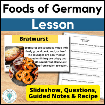 Preview of German Foods Cuisine - Germany Lesson for Global Cuisines Foods Around the World