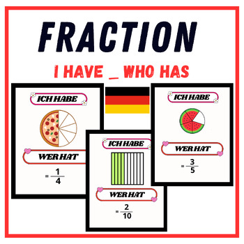 Preview of German Fractions Unit - I have, Who Has Fractions Game