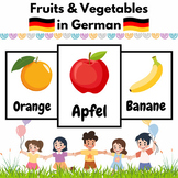 German Fruits and Vegetables Flash Cards | 20 Fruits & Veggies.