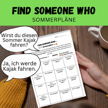 Preview of German Future Summer Plans Find Someone Who: Sommerpläne