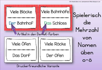 German Game- Lesespiel Mehrzahl: aus O wird Ö by Clever Teaching Resources