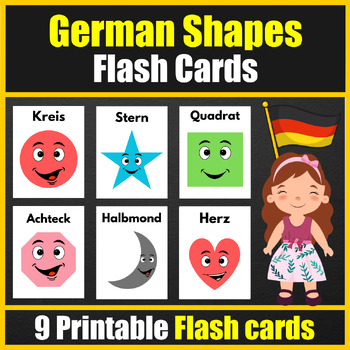 Preview of German Geometric Shapes Vocabulary Flash cards