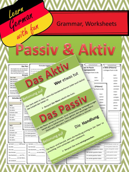 Preview of German Grammar - Aktiv und Passiv - Übungen, Regeln, Arbeitsblätter, Poster