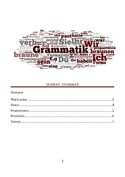 Preview of German Grammar Revision and Reference Booklet