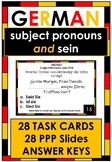 German Grammar Subject Pronouns and SEIN - 28 Task Cards a