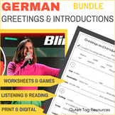 German Greetings & Introductions Activities, Worksheets an