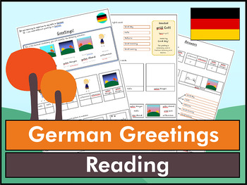 Preview of German Greetings Reading Worksheet K to 6