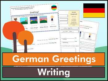 Preview of German Greetings Writing Worksheet K to 6