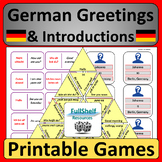 German Greetings and Introductions Fun Games and Activitie